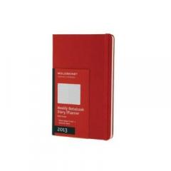 Moleskine 2013 12 Month Weekly Notebook Planner Red Hard Cover Large