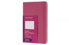 12 months - Colored Daily Planner - Magenta hard cover - Large