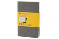 Set of 3 Squared Cahier Journals - Pebble Grey - Pocket Moleskine