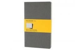 Set of 3 Squared Cahier Journals - Pebble Grey - Large Moleskine