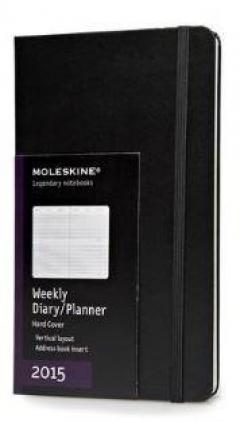 Moleskine 12 Months Large Vertical Weekly Diary/Planner Black 2015