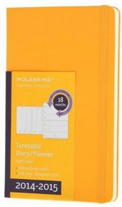 Moleskine 18 Months Pocket Turntable Planner Orange Yellow Hardcover 2015