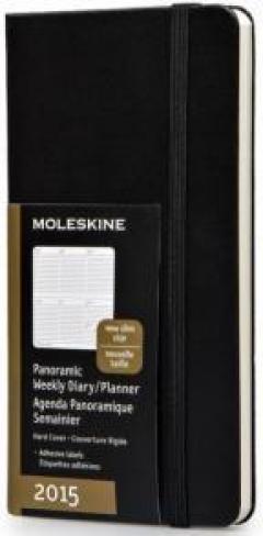 Moleskine 12 Months Pocket Slim Panoramic Weekly Diary/Planner Black 2015