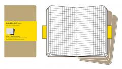Moleskine Set of 3 Squared Cahier Journals - Kraft - Pocket