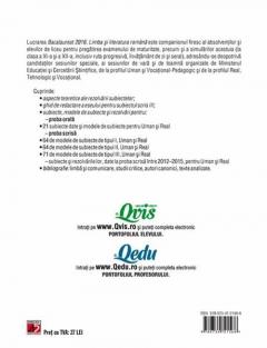 Bacalaureat 2016. Limba si literatura romana