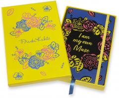 Carnet - Frida Kahlo - Large, Plain, Hard Cover - Collector’s Box - Yellow and Blue