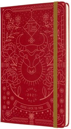 Carnet - Year of the Ox - Large, Ruled, Hard Cover - Red