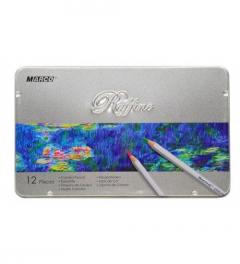 Set 12 creioane in cutie metalica - Raffine