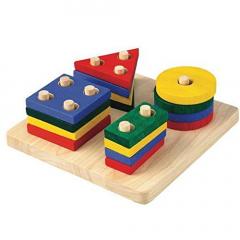Jucarie din lemn educativa - Geometric Sorting Board