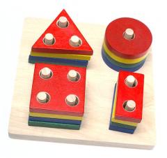Jucarie din lemn educativa - Geometric Sorting Board