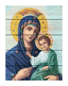 Set pictura cu numere pe lemn - Icoana 1, 40x50 cm