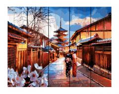 Set pictura cu numere pe lemn - Japan, 40x50 cm