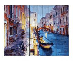 Set pictura cu numere pe lemn - Venice, 40x50 cm