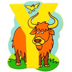Magnet cu animale - Litera Y