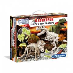 Kit stiintific - Archeofun T-Rex and Triceratops Fosforescent
